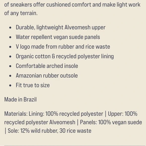 Veja SDU Alveomesh Natural California Size 11 Women’s Shoes - Picture 15 of 15